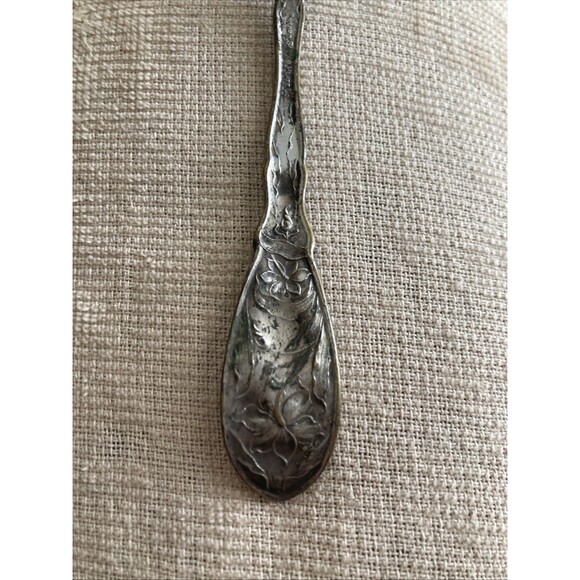 ANTIQUE NARCISSUS ART NOUVEAU 1908 Oxford SILVERPLATED SUGAR SPOON - Picture 7 of 9